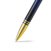 Lapis Bard Contemporary Torque Ballpoint Pen - Blue with Gold Trims